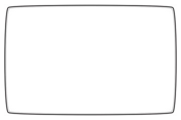 Obraz premium Simple of frame. Design vector rectangle with roughen black on white background. Design print for illustration, greeting cards, wedding invitations, menu, royal certificates, background. Set 42