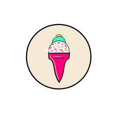 Ice cream icon design shape, flat design. Vector illustration isolated on white