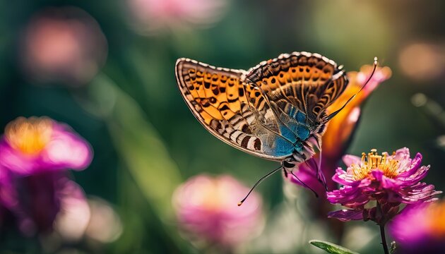 butterfly on flower created by AI 