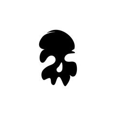 Skull Black Logo Design Minimalist Unique Creative Icon Vector Illustration