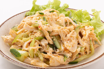 鶏ササミときゅうりのピリ辛和え（チリソース和え）