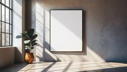 Modern poster mockup in a room