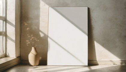 Modern poster mockup in a room