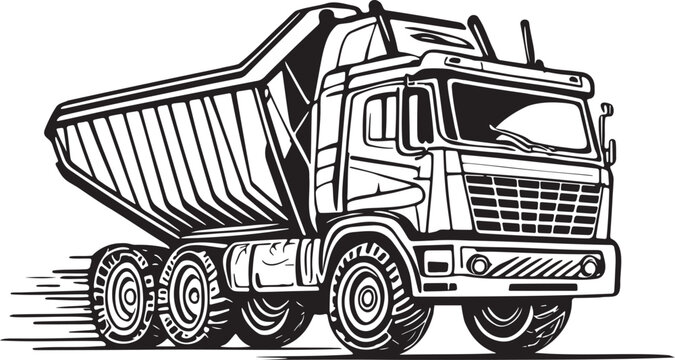 recommend clip art: Dump Truck Lineart Illustration