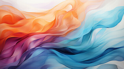 Obraz premium Flowing abstract design in warm and cool tones