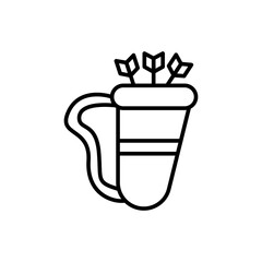 Arrow bag outline icons, minimalist vector illustration ,simple transparent graphic element .Isolated on white background