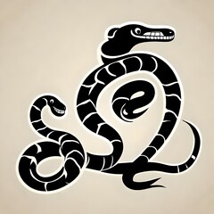 Naklejka premium a simple black vector style silhouette of snakes