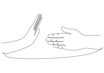 vector illustration of one continuous line of handshake