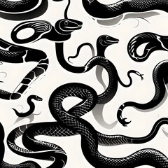 a simple black vector style silhouette of snakes