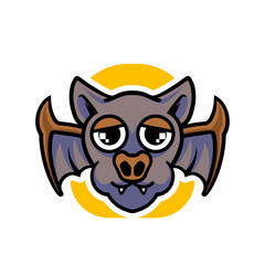 Bat head mascot cartoon 