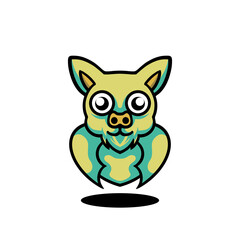 Cute bat mascot cartoon logo