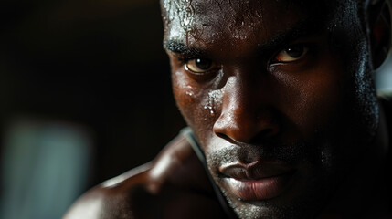 A portrait of an athlete with an expression of determination and strength ready for new achievemen - Powered by Adobe