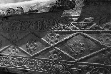 Close up of a metal coffin in the Museum Cave at Bet She'arim in Kiryat Tivon, Israel
