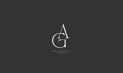 Alphabet letters Initials Monogram logo GA AG GA - obrazy, fototapety, plakaty