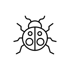 Ladybug outline icons, minimalist vector illustration ,simple transparent graphic element .Isolated on white background