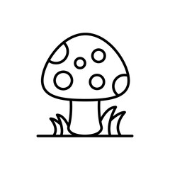 Mushroom outline icons, minimalist vector illustration ,simple transparent graphic element .Isolated on white background