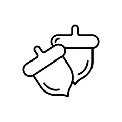 Acorn outline icons, minimalist vector illustration ,simple transparent graphic element .Isolated on white background