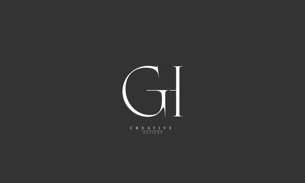 Alphabet letters Initials Monogram logo GH G H