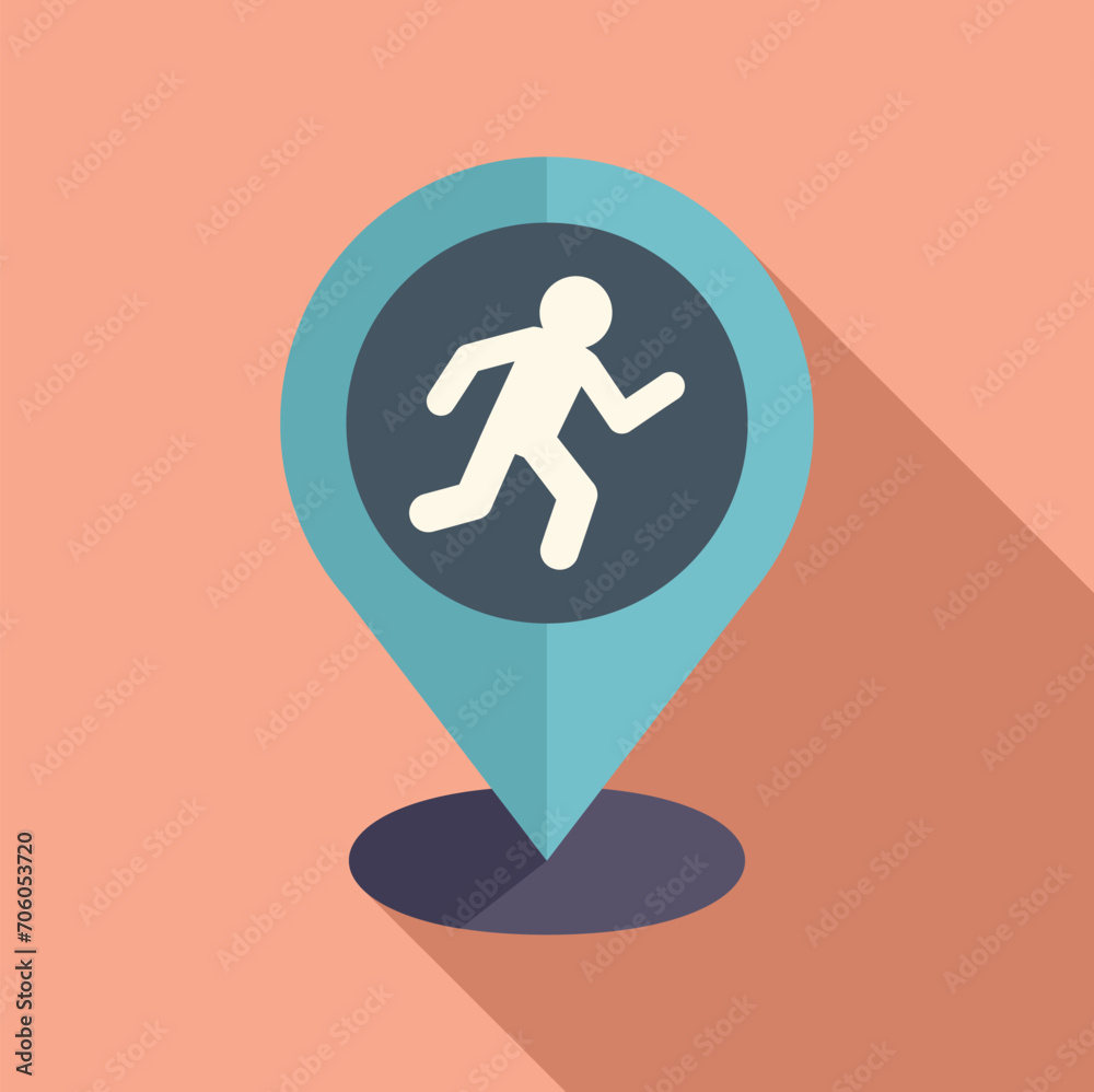 Canvas Prints runner app location icon flat vector. smart watch. sport health gym