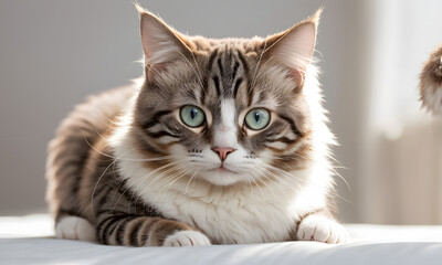 ISOLATED CAT AT CLEAR BACKGROUND