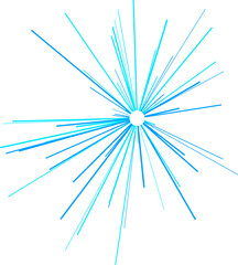 An abstract transparent ray burst shape design element.