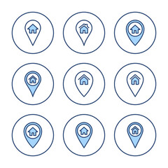 Address icon vector. home location sign and symbol. pinpoint