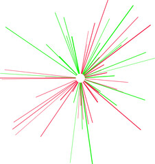 An abstract transparent ray burst shape design element.