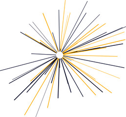 An abstract transparent ray burst shape design element.