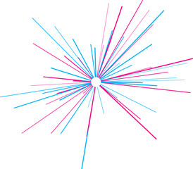 An abstract transparent ray burst shape design element.