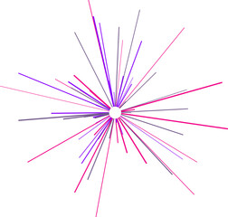 An abstract transparent ray burst shape design element.