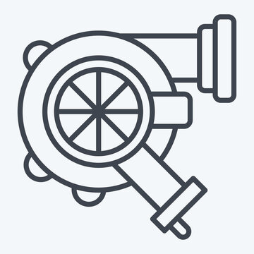 recommend clip art: Icon Turbo. related to Racing symbol. line style. simple design editable. simple illustration