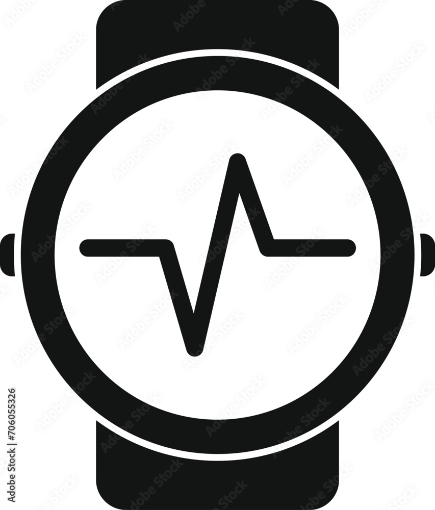 Canvas Prints runner heart rate watch icon simple vector. digital app. workout sport