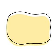 yellow abstract shape pattern with black line vector illustration isolated on white and transparent background for decoration and text. trendy bubble design with black frame. yellow pastel color