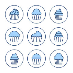 Cup cake icon vector. Cup cake sign and symbol