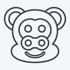 Icon Monkey. related to Animal symbol. line style. simple design editable. simple illustration