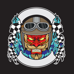 motorcycle club logo vector art illustration dragon club design