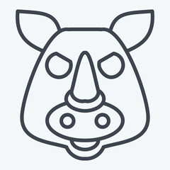Icon Rhino. related to Animal symbol. line style. simple design editable. simple illustration