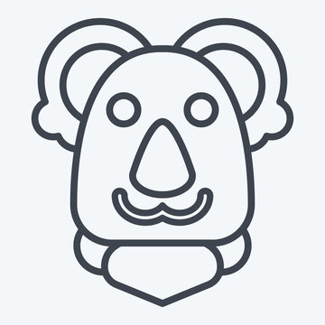 Icon Koala. related to Animal symbol. line style. simple design editable. simple illustration