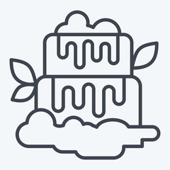 Icon Falls. related to Argentina symbol. line style. simple design editable. simple illustration