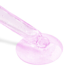 Dropper with serum on white background. Skin care product