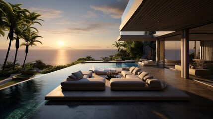Obraz na płótnie Canvas Amazing View From Luxury Villa To The Ocean