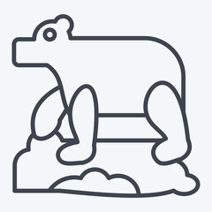 Icon Polar Bear. related to Alaska symbol. line style. simple design editable. simple illustration