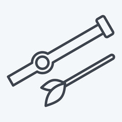 Icon Blowgun. related to American Indigenous symbol. line style. simple design editable. simple illustration