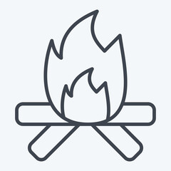 Icon Fire. related to American Indigenous symbol. line style. simple design editable. simple illustration