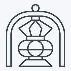 Fototapeta premium Icon Lantern. related to Saudi Arabia symbol. line style. simple design editable. simple illustration
