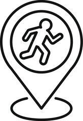 Runner app location icon outline vector. Smart watch. Sport health gym