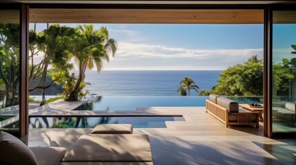 Fototapeta premium Amazing View From Luxury Villa To The Ocean