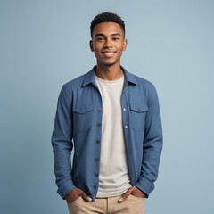 Flat User Persona Icon - Young Adult Male with Diverse Skin Tones and Casual Attire Gen AI - 706061576
