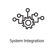  system integration icon, liner flat illustration on white background..eps