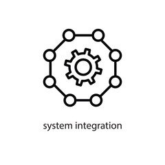 system integration icon, vector flat simple illustration for site and website on white background..eps